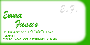 emma fusus business card